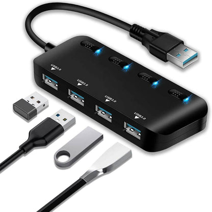 APANAGE 4-Port Powered USB 3.0 Hub Splitter DailySale