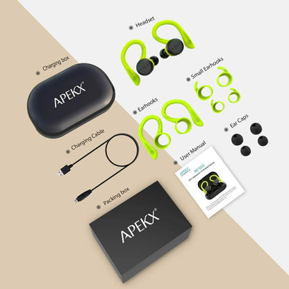 APEKX Bluetooth Headphones True Wireless Earbuds with Charging Case DailySale