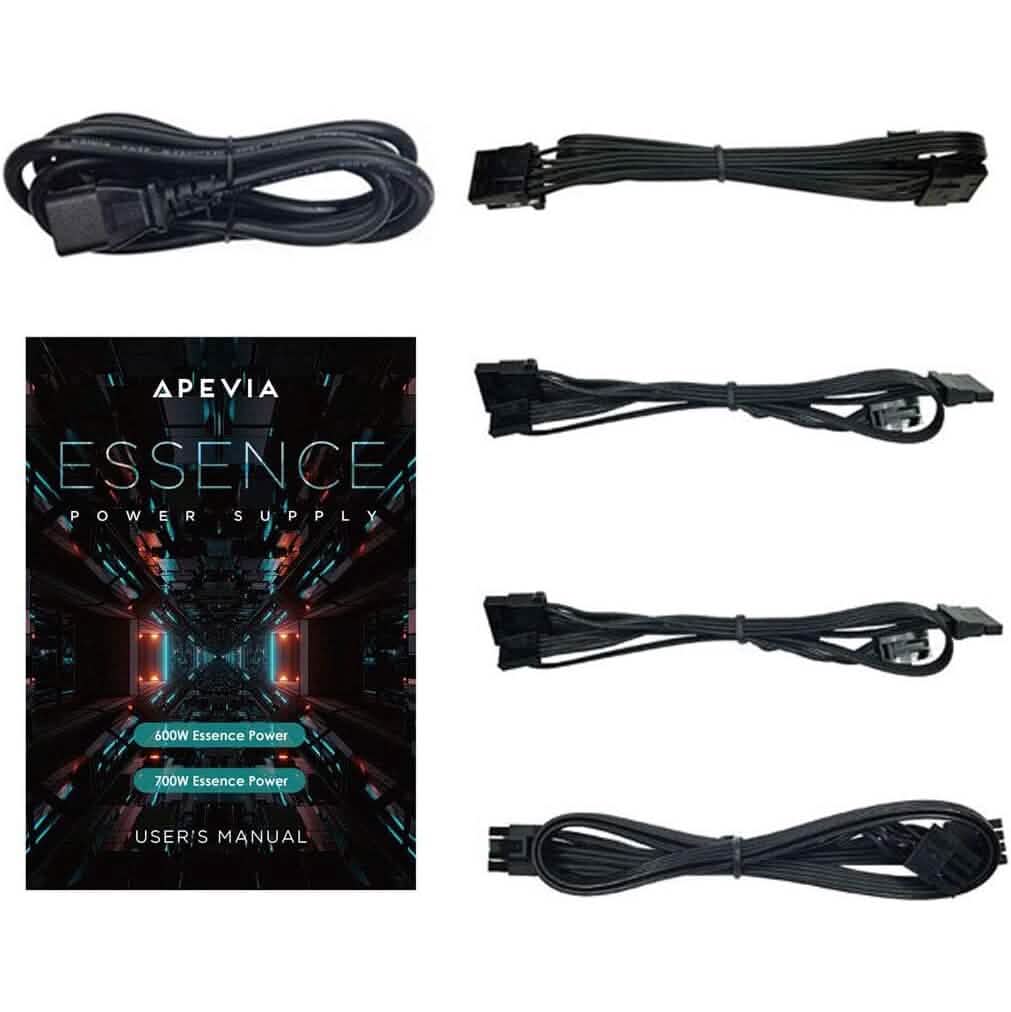 Apevia ATX-ES600W Essence 600W ATX Semi-Modular Gaming Power Supply with Auto-Thermally Controlled  (Refurbished) DailySale