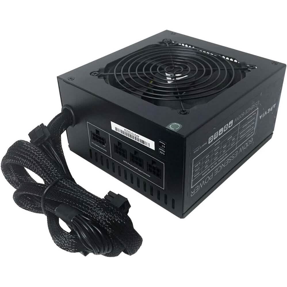 Apevia ATX-ES600W Essence 600W ATX Semi-Modular Gaming Power Supply with Auto-Thermally Controlled  (Refurbished) DailySale