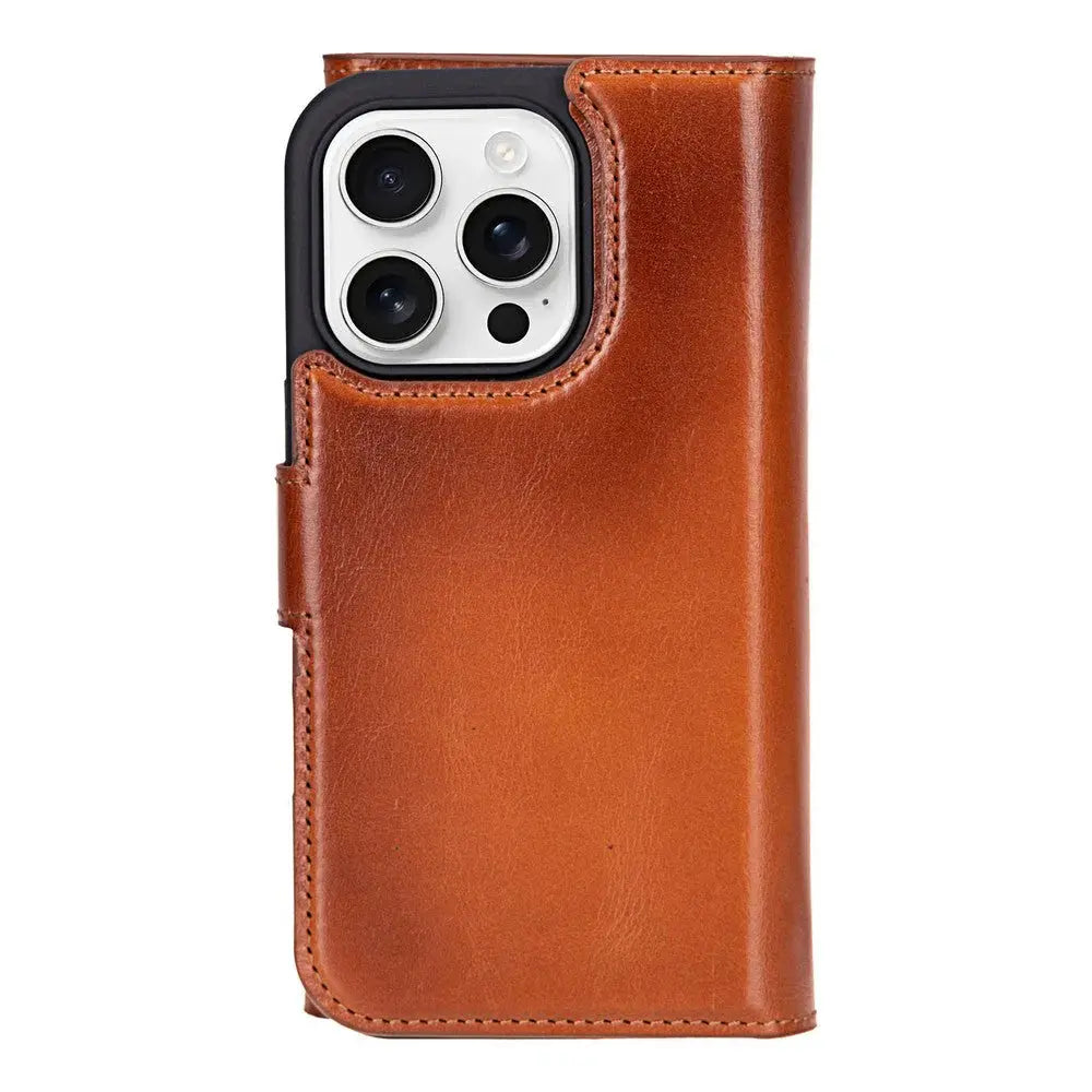 iPhone 16 Pro Leather Wallet Case Detachable RFID MagSafe – Santa Series Mizuri Leather
