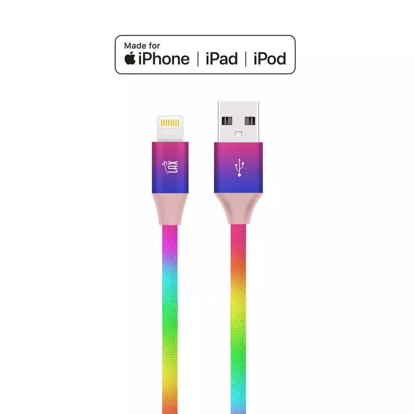 MFi Certified Colorful Rainbow Lightning Cables for Apple iPhone and iPad DailySale