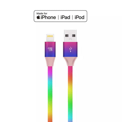 MFi Certified Colorful Rainbow Lightning Cables for Apple iPhone and iPad DailySale