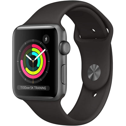 Apple Watch Series 3 GPS 42mm Space Gray Aluminum Case with Black Sport Band (Refurbished) DailySale