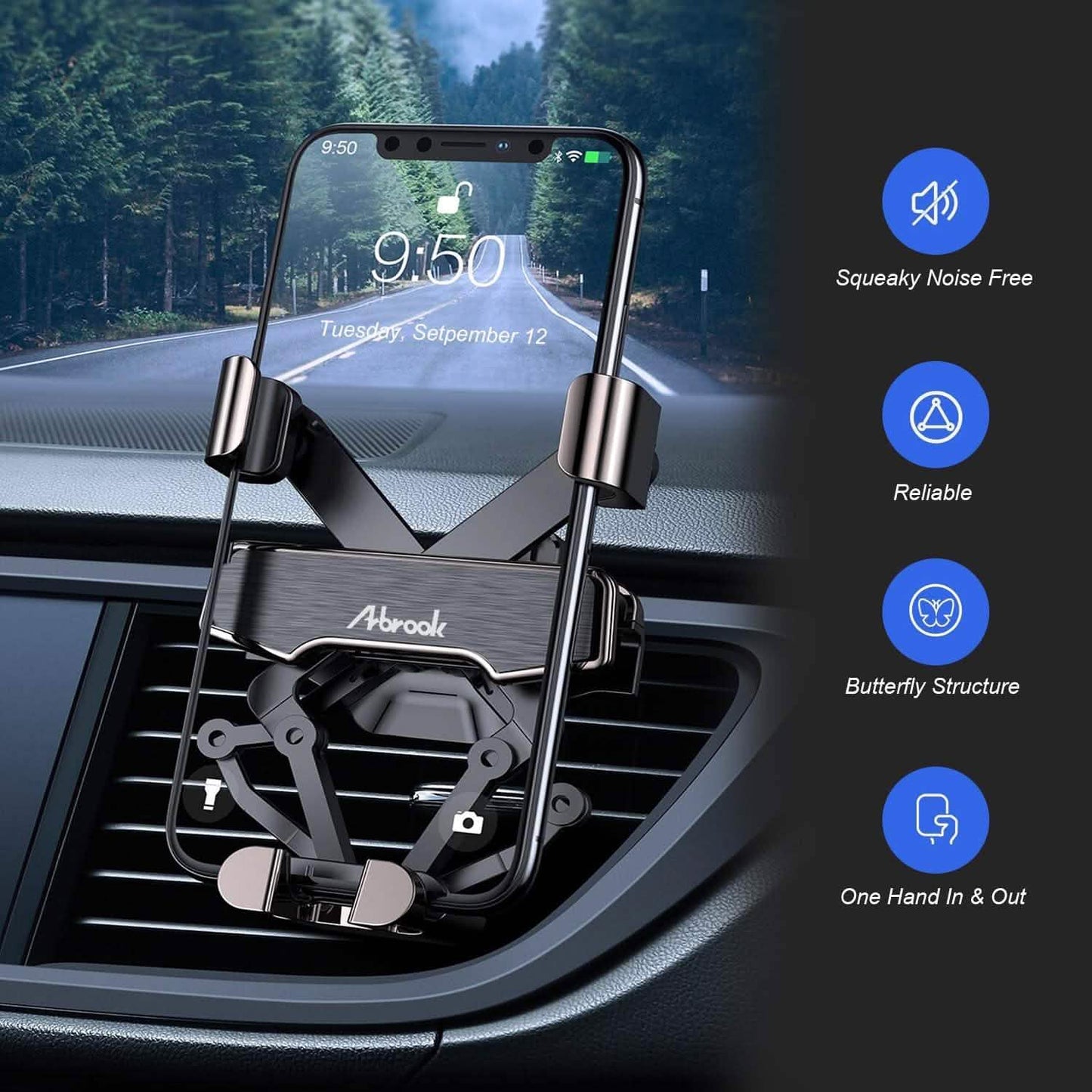 Arbrook Car Phone Mount, Gravity Air Vent Cell Phone Holder DailySale
