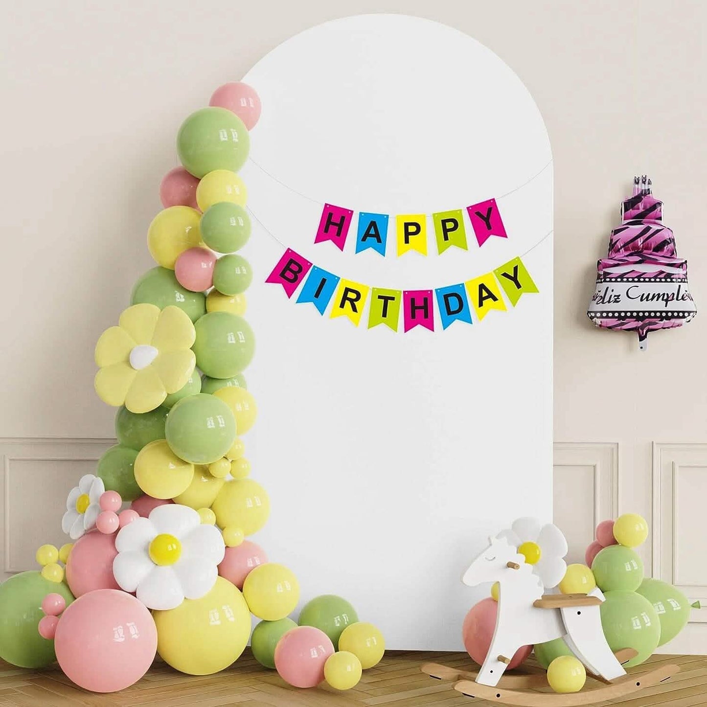 Arch Backdrop Stand Cover White Spandex Fitted Double-Sided Background Covering DailySale