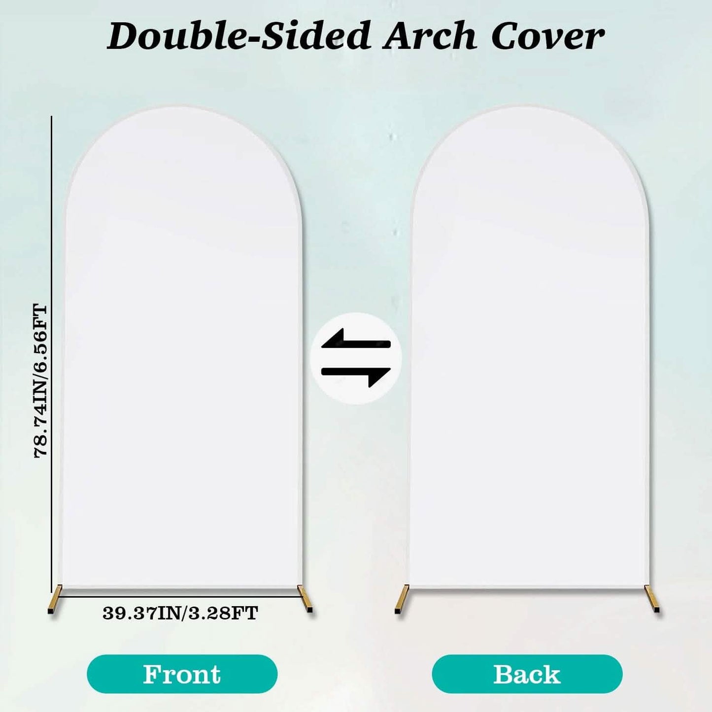 Arch Backdrop Stand Cover White Spandex Fitted Double-Sided Background Covering DailySale