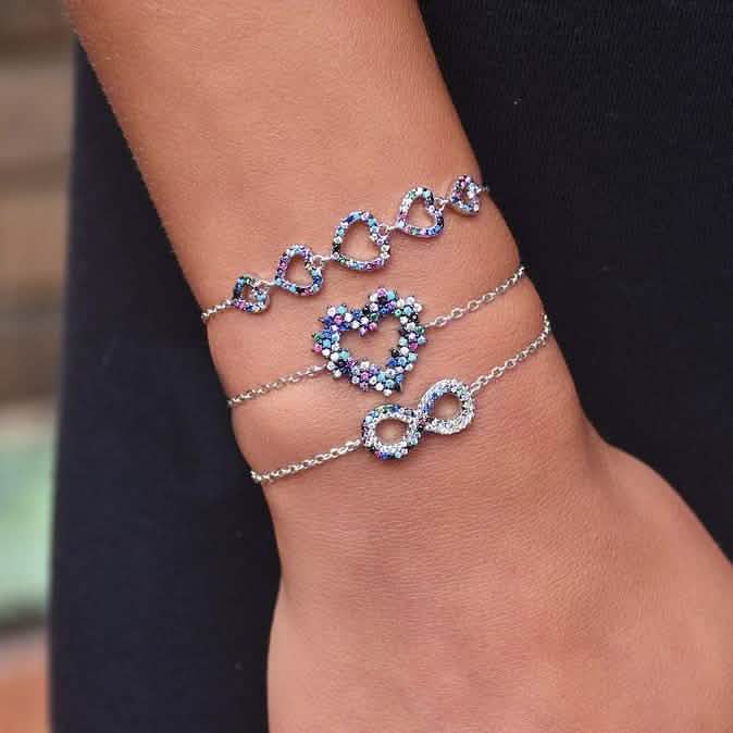 Arden Dark Colored Heart Bracelet DailySale