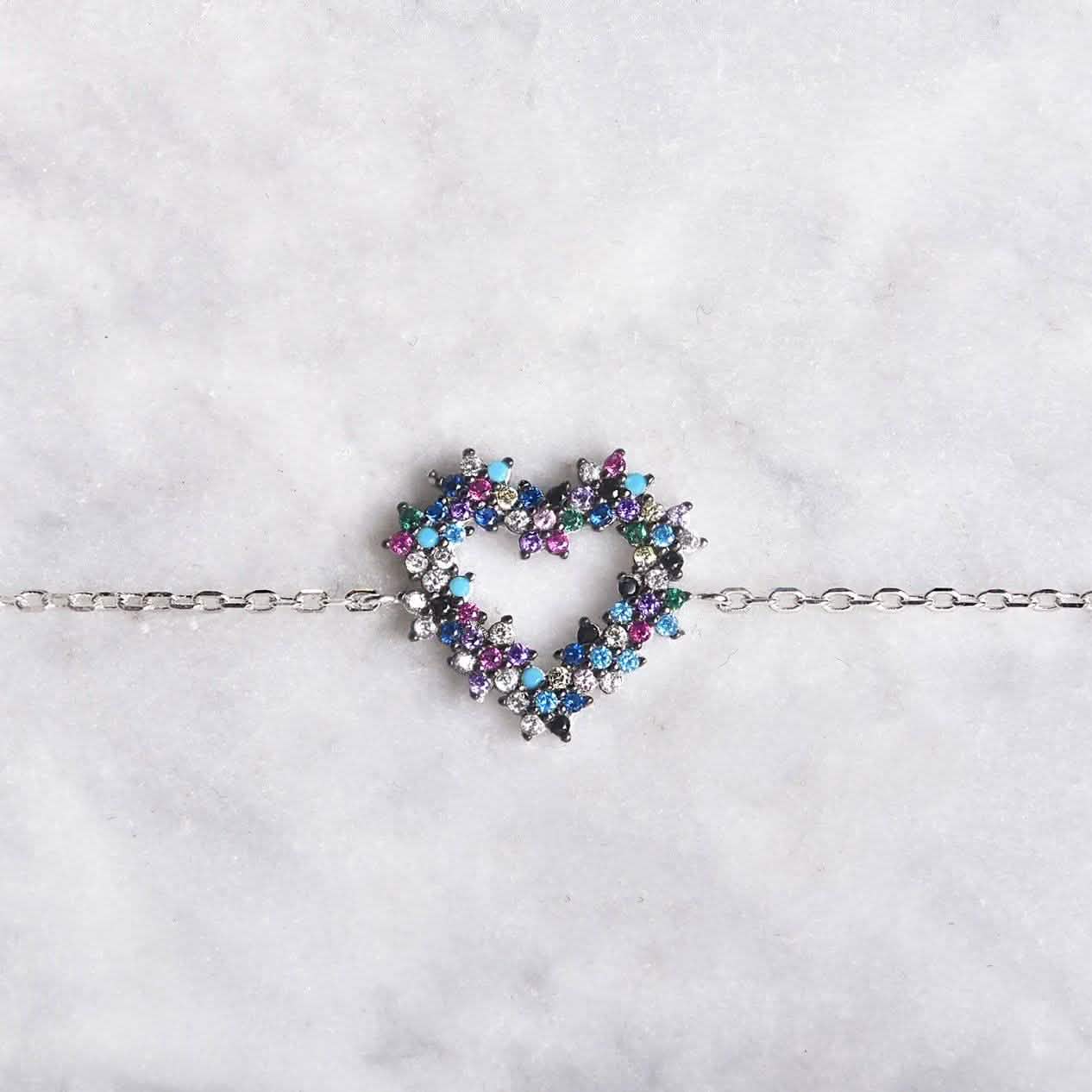 Arden Dark Colored Heart Bracelet DailySale