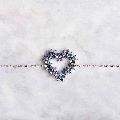 Arden Dark Colored Heart Bracelet DailySale