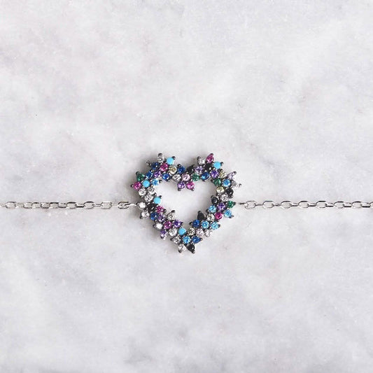 Arden Dark Colored Heart Bracelet DailySale