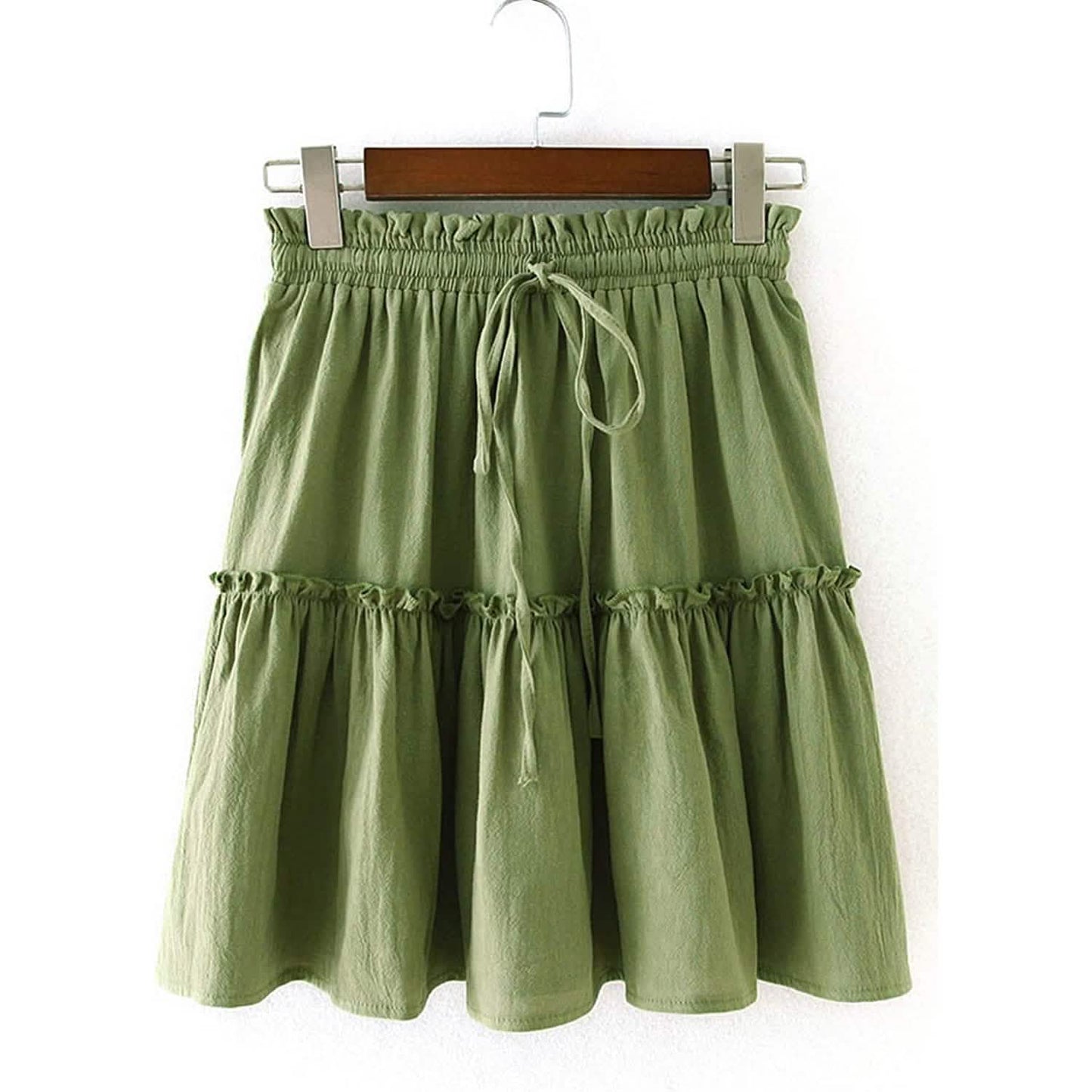 Arjungo Women's Ruffled Boho A Line Skater Mini Skirt DailySale