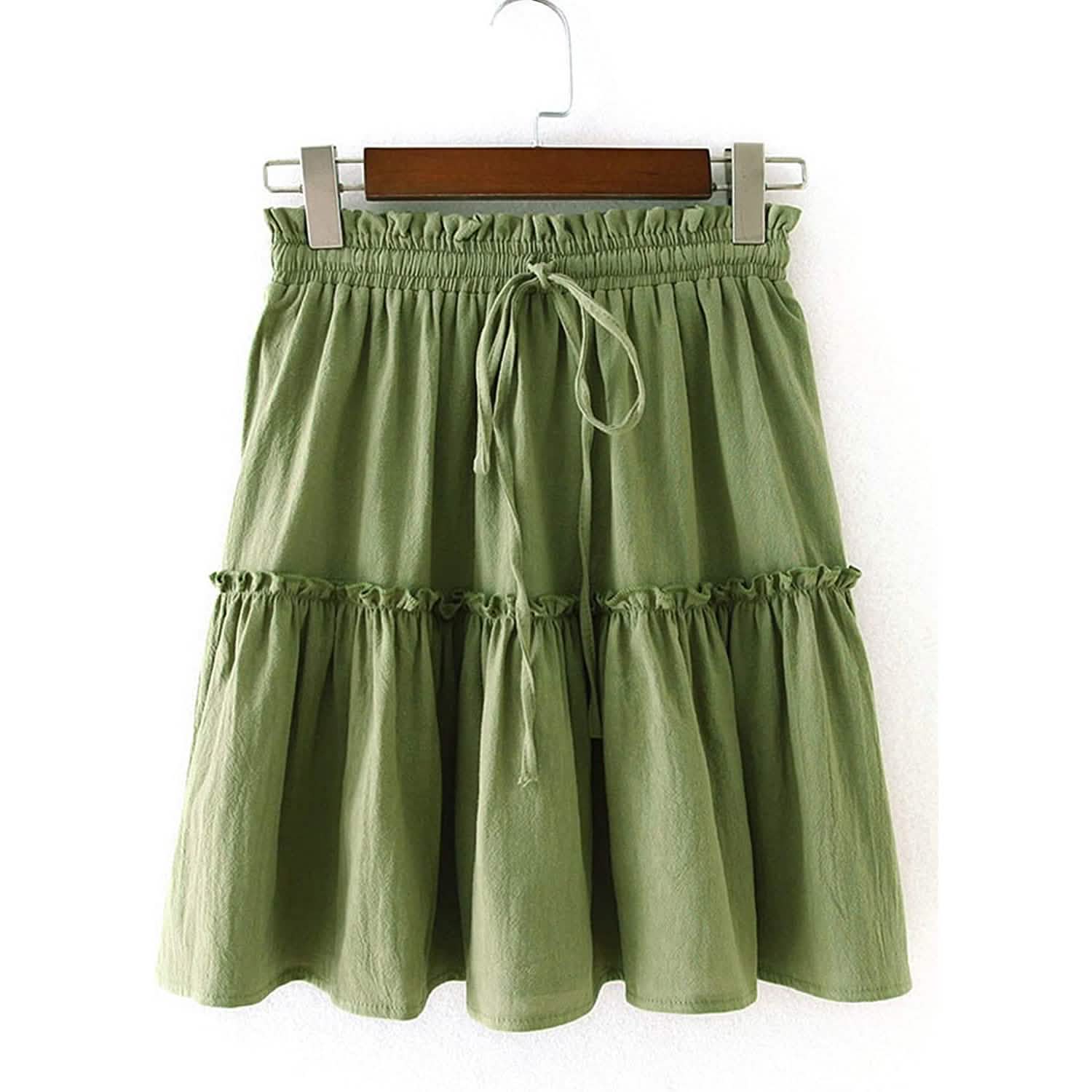 Arjungo Women's Ruffled Boho A Line Skater Mini Skirt DailySale
