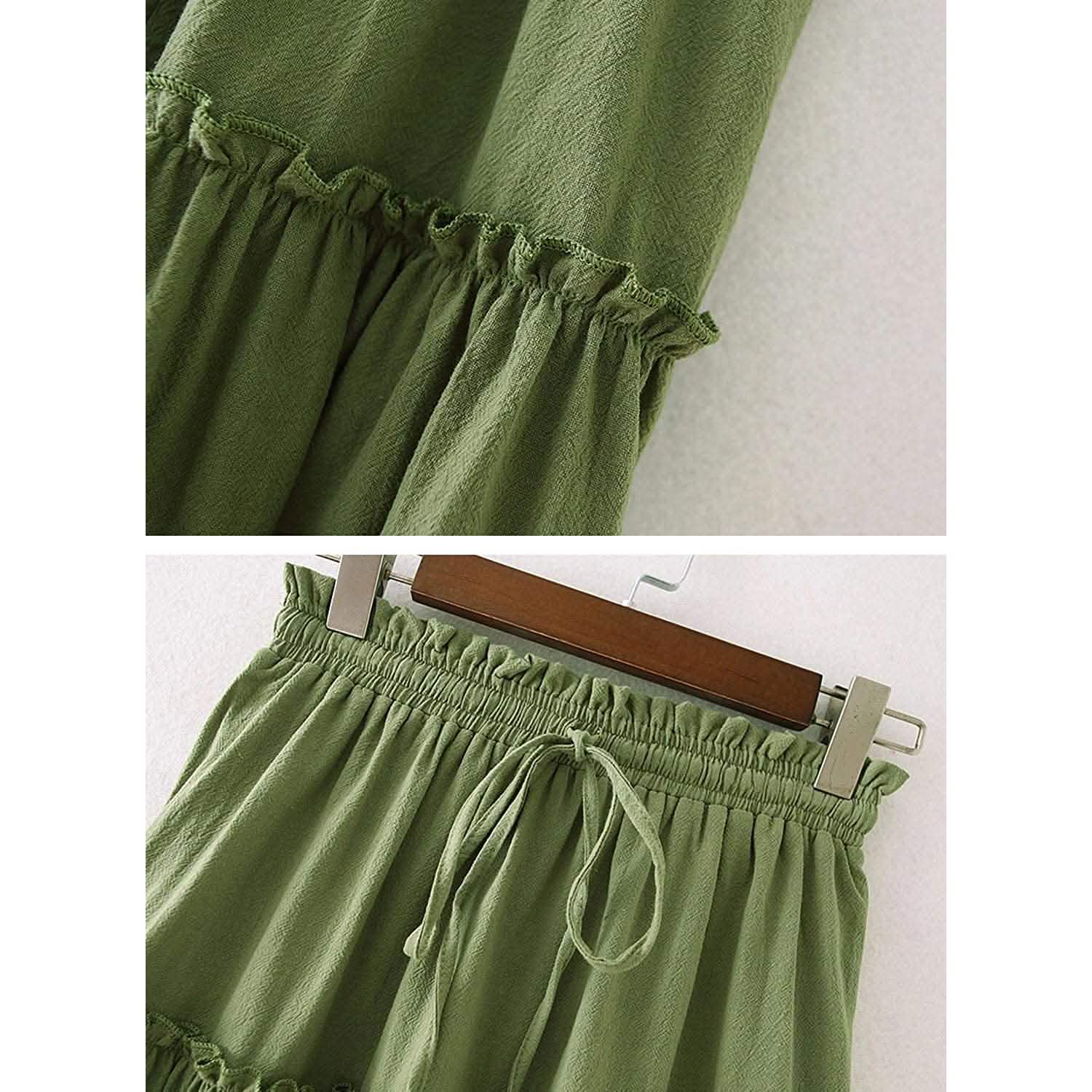 Arjungo Women's Ruffled Boho A Line Skater Mini Skirt DailySale