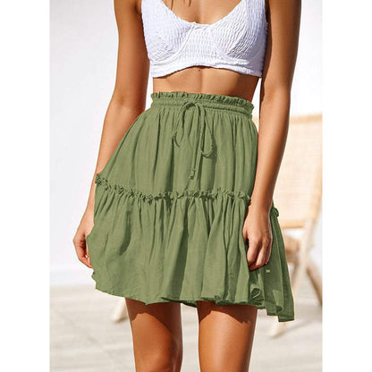 Arjungo Women's Ruffled Boho A Line Skater Mini Skirt DailySale