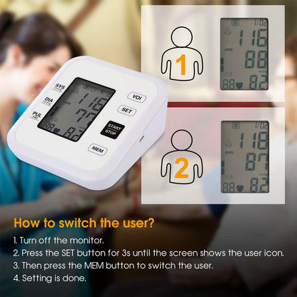Arm Blood Pressure Monitor with Adjustable Cuff DailySale