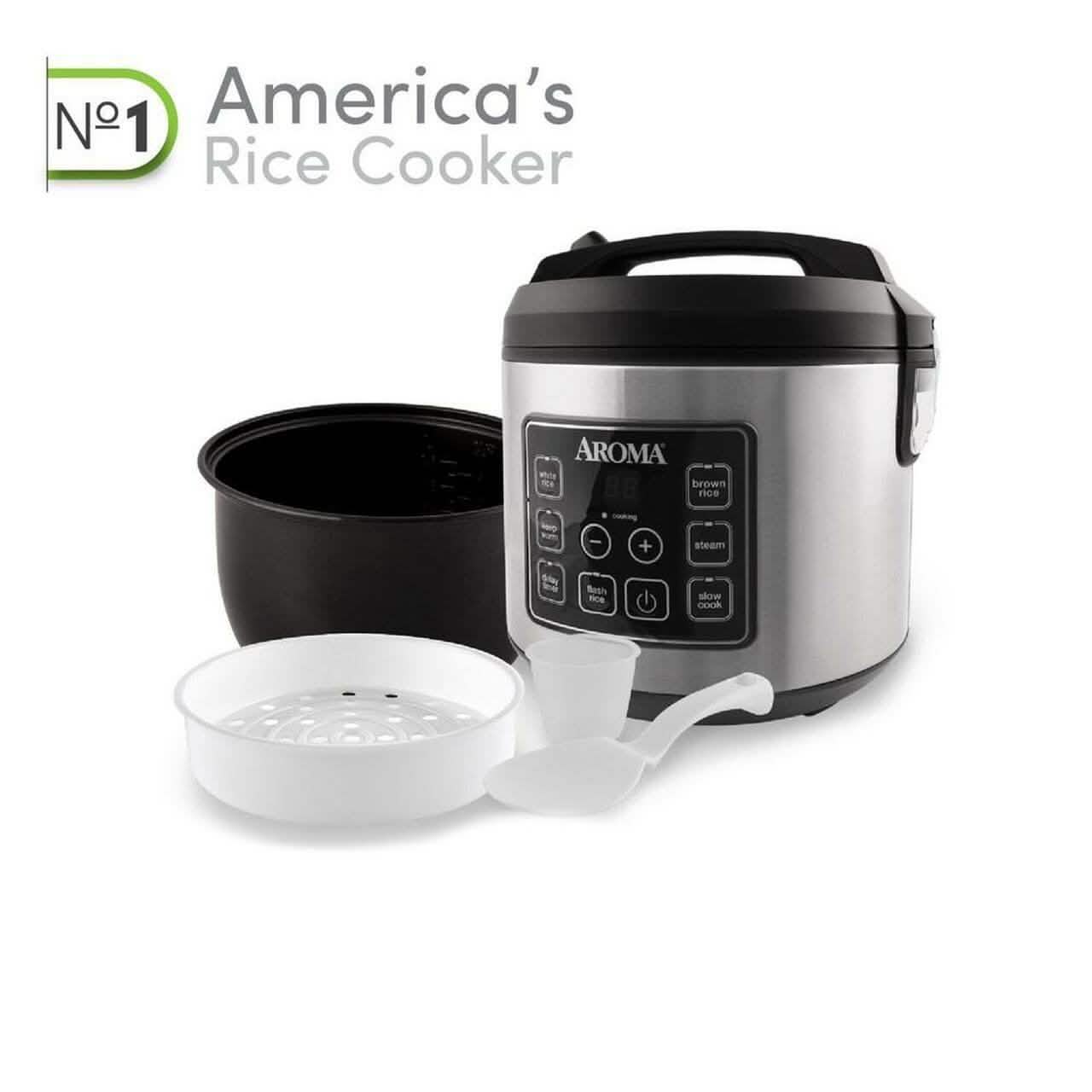 Aroma 20-Cup Digital Rice Cooker and Food Steamer (Refurbished) DailySale