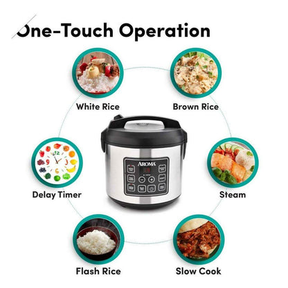 Aroma 20-Cup Digital Rice Cooker and Food Steamer (Refurbished) DailySale
