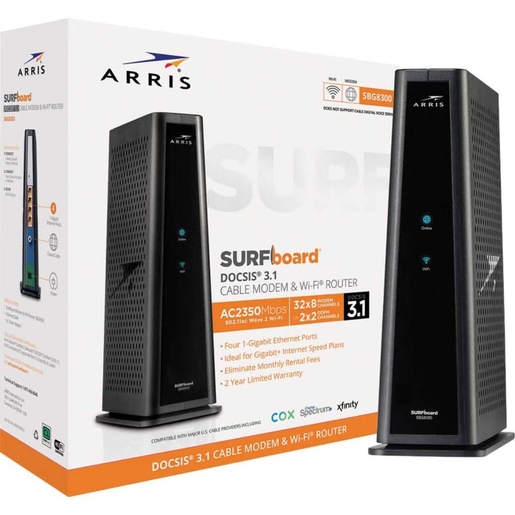 ARRIS - SURFboard DOCSIS 3.1 Cable Modem & Dual-Band Wi-Fi Router for Xfinity and Cox service tiers  (Refurbished) DailySale