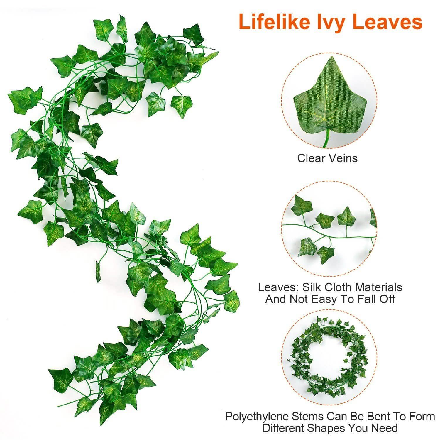 Artificial Ivy Leaves 78.7 Ft. DailySale