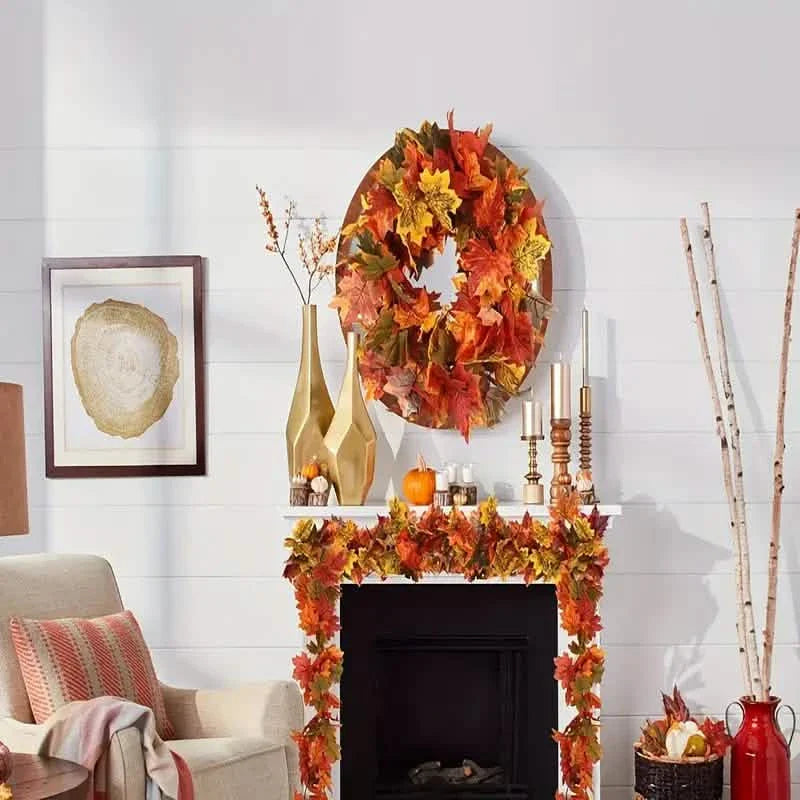 Artificial Maple Leaf Rattan DailySale