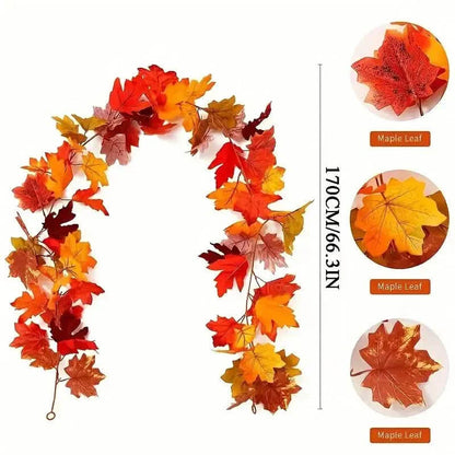 Artificial Maple Leaf Rattan DailySale