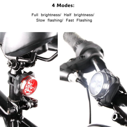 Ascher USB Rechargeable Bike Light Set DailySale