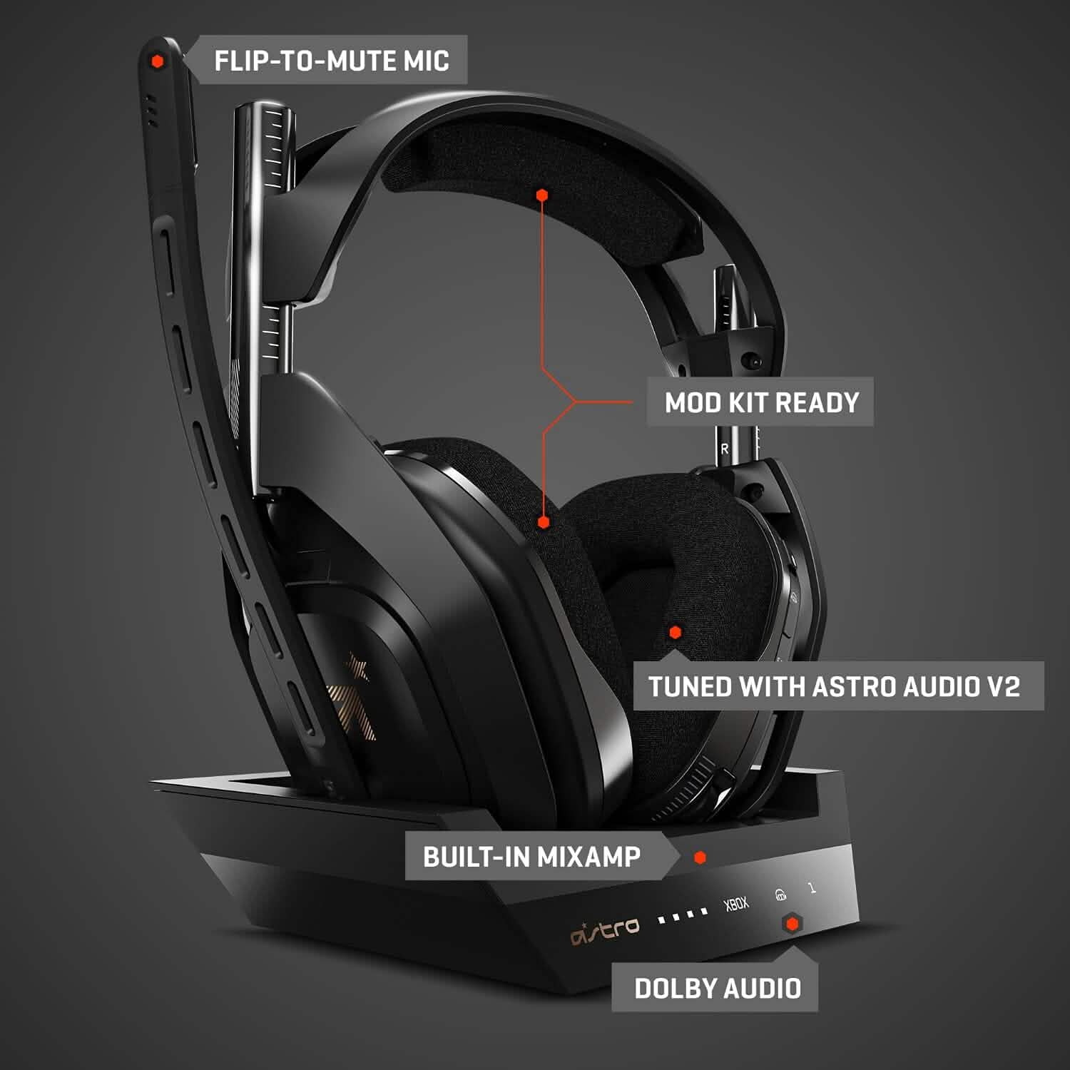 ASTRO Gaming A50 Wireless Headset + Base Station Gen 4 - Compatible with Xbox Series X|S, Xbox One, PC, Mac (Refurbished) DailySale