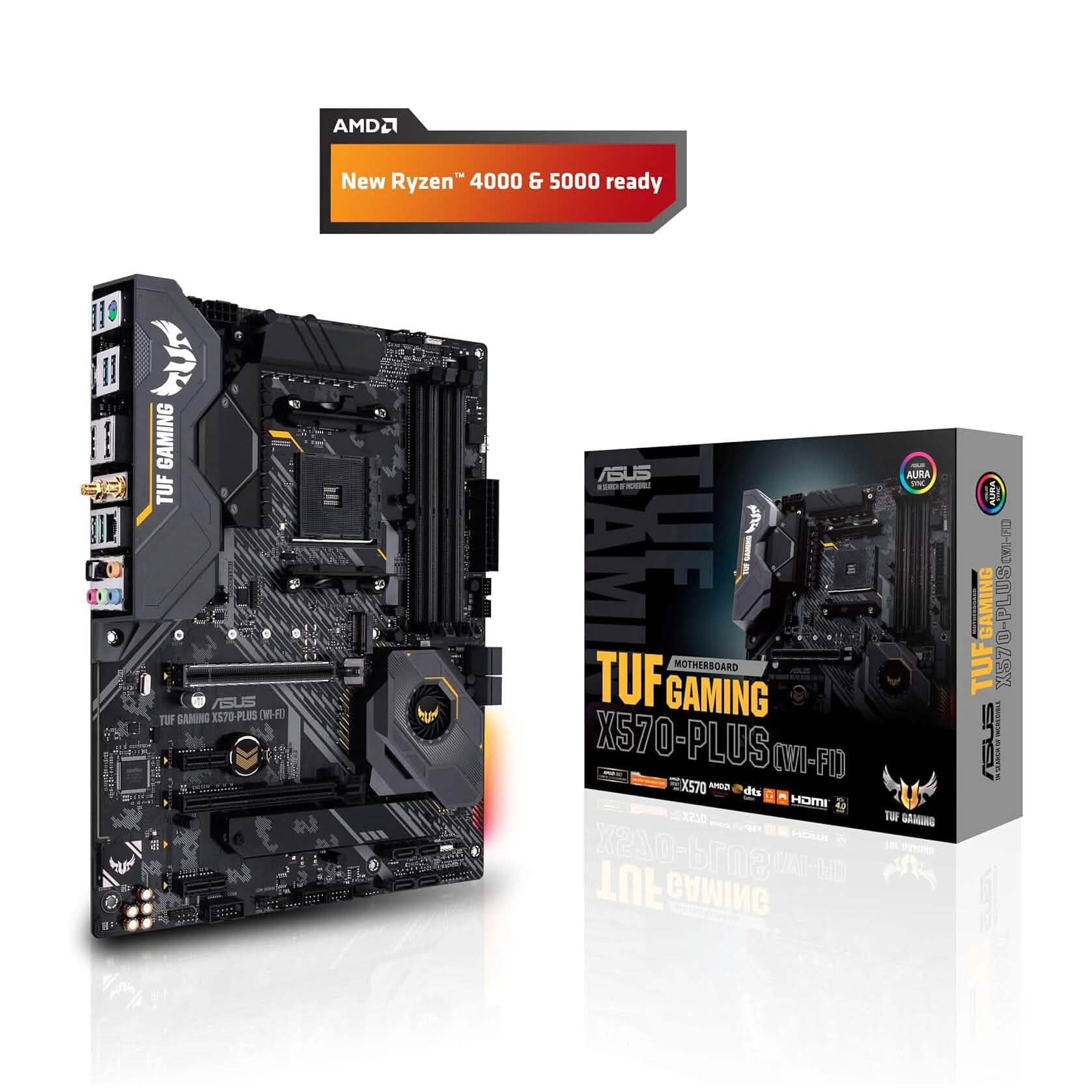 ASUS AM4 TUF Gaming X570-Plus Wi-Fi Zen 3 Ryzen 5000 and 3rd Gen Ryzen ATX Motherboard  (Refurbished) DailySale