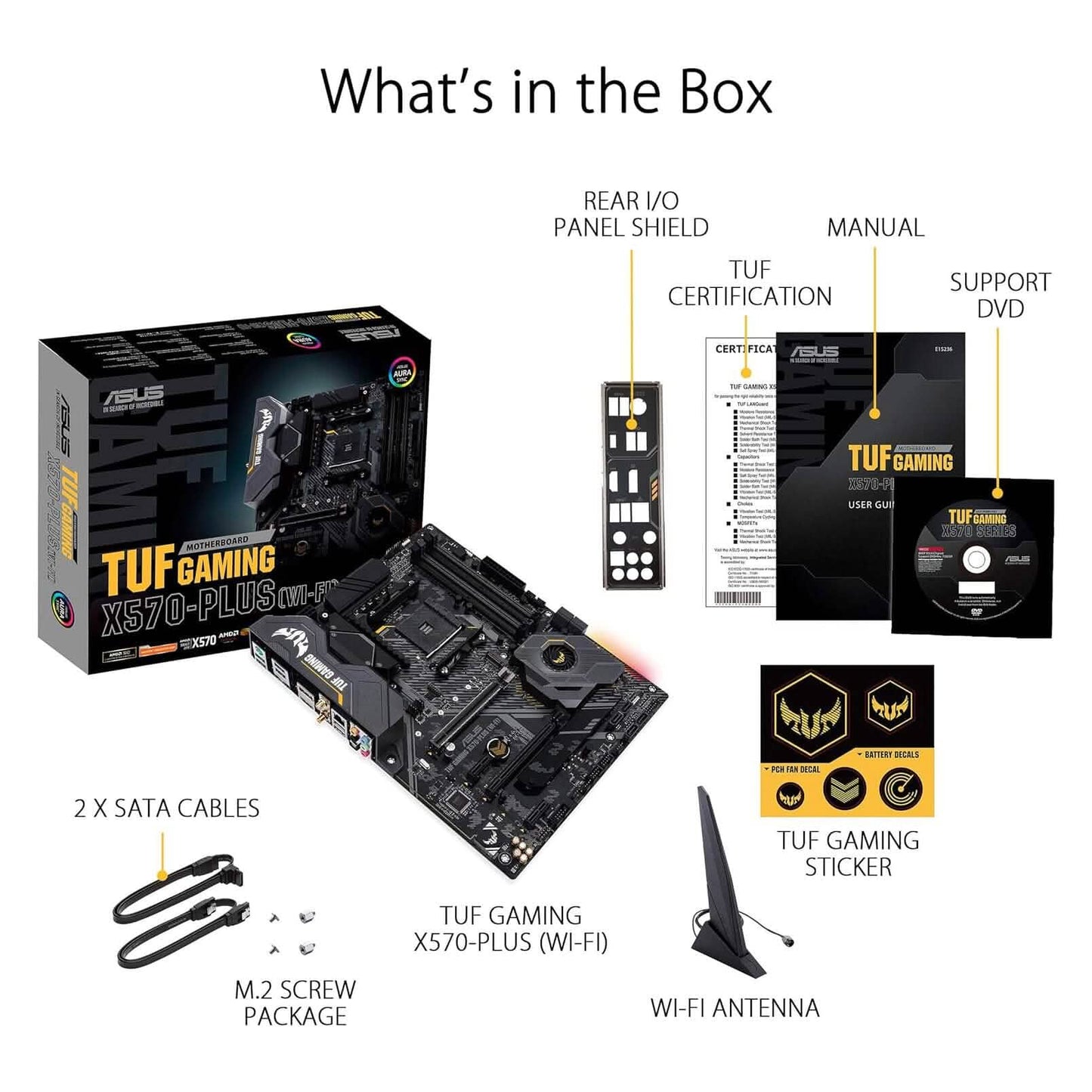 ASUS AM4 TUF Gaming X570-Plus Wi-Fi Zen 3 Ryzen 5000 and 3rd Gen Ryzen ATX Motherboard  (Refurbished) DailySale