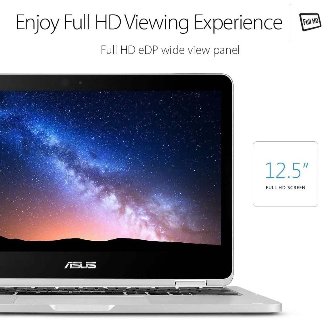 ASUS Chromebook Flip C302CA-DH54 12.5-inch Touchscreen Convertible Chromebook (Refurbished) DailySale