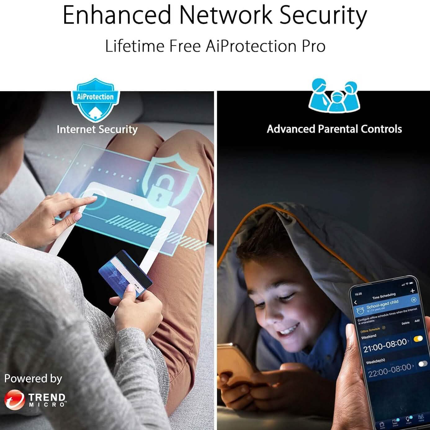 ASUS RT-AX5400 VPN WiFi 6 Extendable Router Dual Band (Refurbished) DailySale