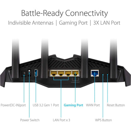 ASUS RT-AX82U AX5400 Dual-Band WiFi 6 Gaming Router, Game Acceleration, Mesh Support, Dedicated Port, Mobile Boost, MU-MIMO, Aura RGB (Refurbished) DailySale