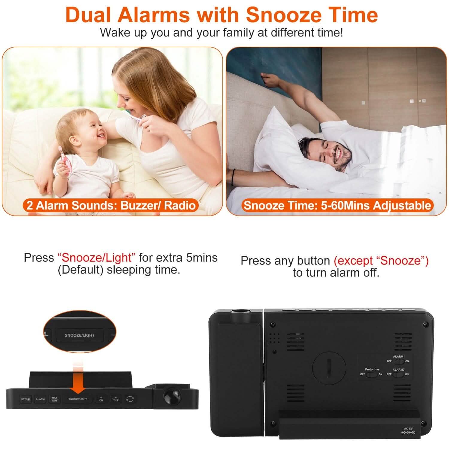Atomic Projection Alarm Clock DailySale