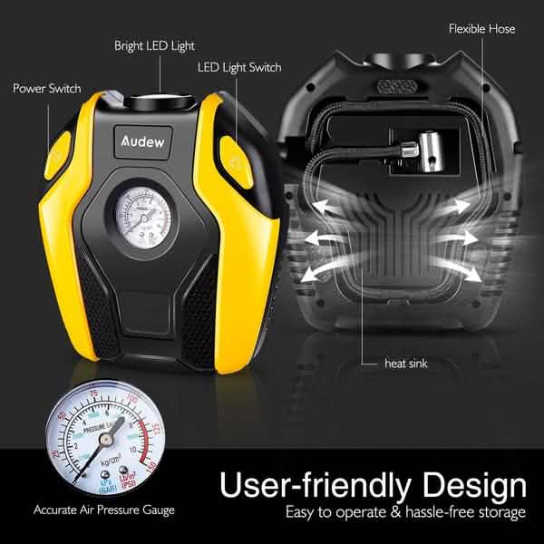 Audew 150W Portable Air Compressor Pump DailySale