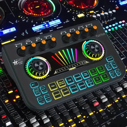 Audio Mixer, Live Sound Card And Audio Interface With DJ Mixer Effects And Voice Changer DailySale