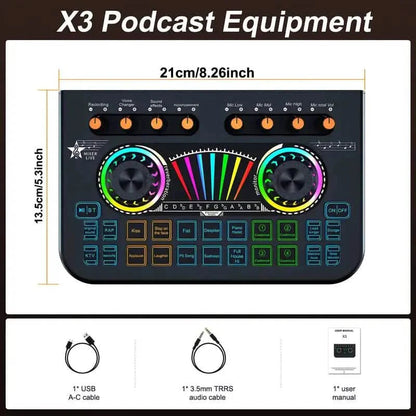 Audio Mixer, Live Sound Card And Audio Interface With DJ Mixer Effects And Voice Changer DailySale
