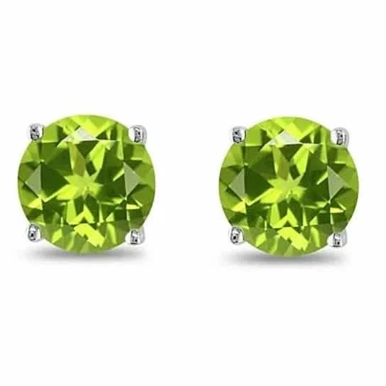 August Birthstone Peridot 925 Sterling Silver Round Cz Stud Earring DailySale