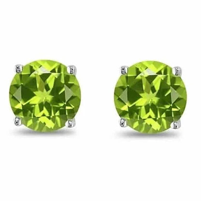 August Birthstone Peridot 925 Sterling Silver Round Cz Stud Earring DailySale