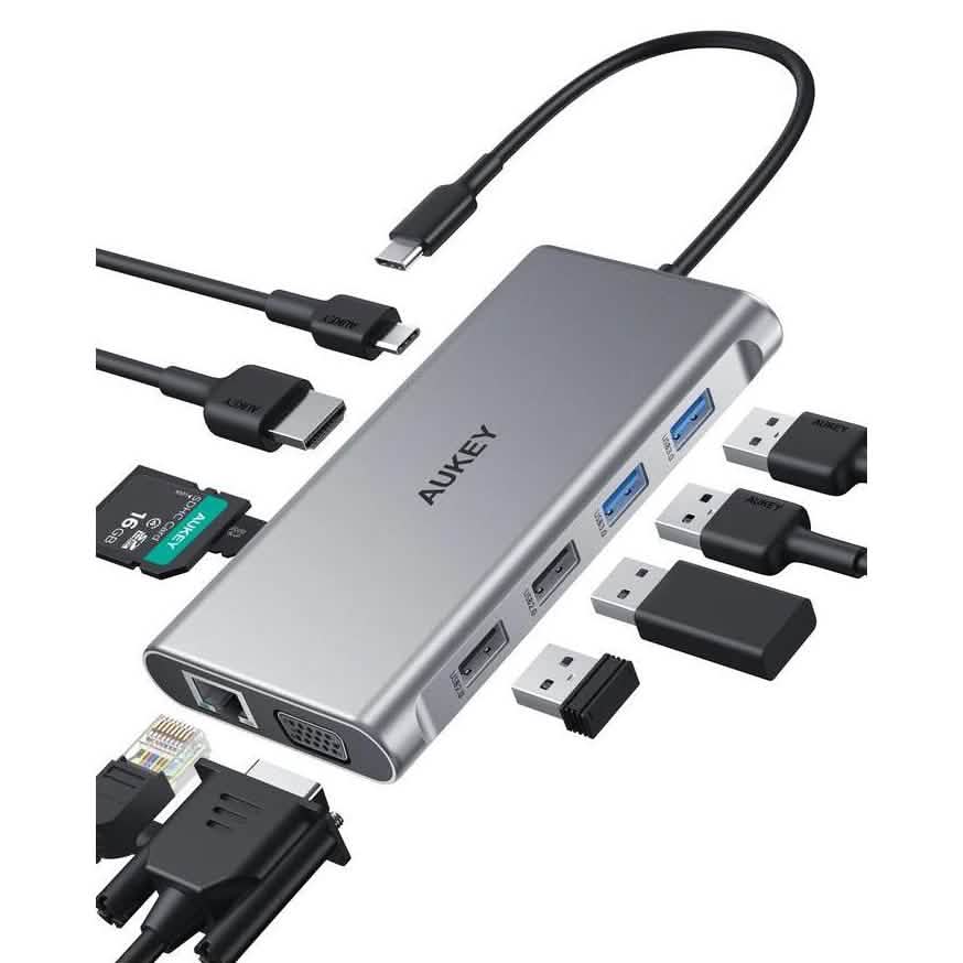 AUKEY 10-in-1 USB C Hub with 4K HDMI & VGA DailySale