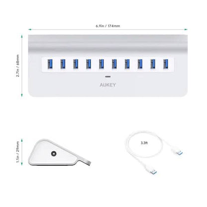 Aukey 10-Port CB-H6 USB 3.0 Hub DailySale