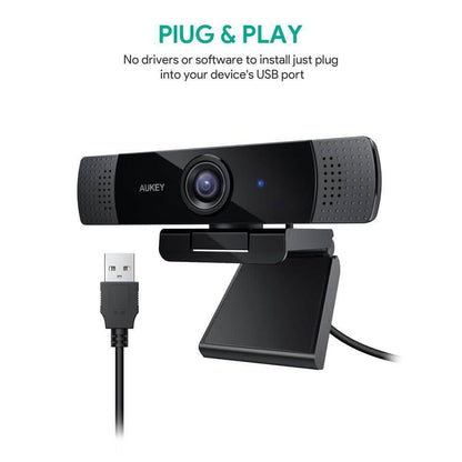 AUKEY 1080P Webcam with Dual Noise Reduction Stereo Microphones DailySale