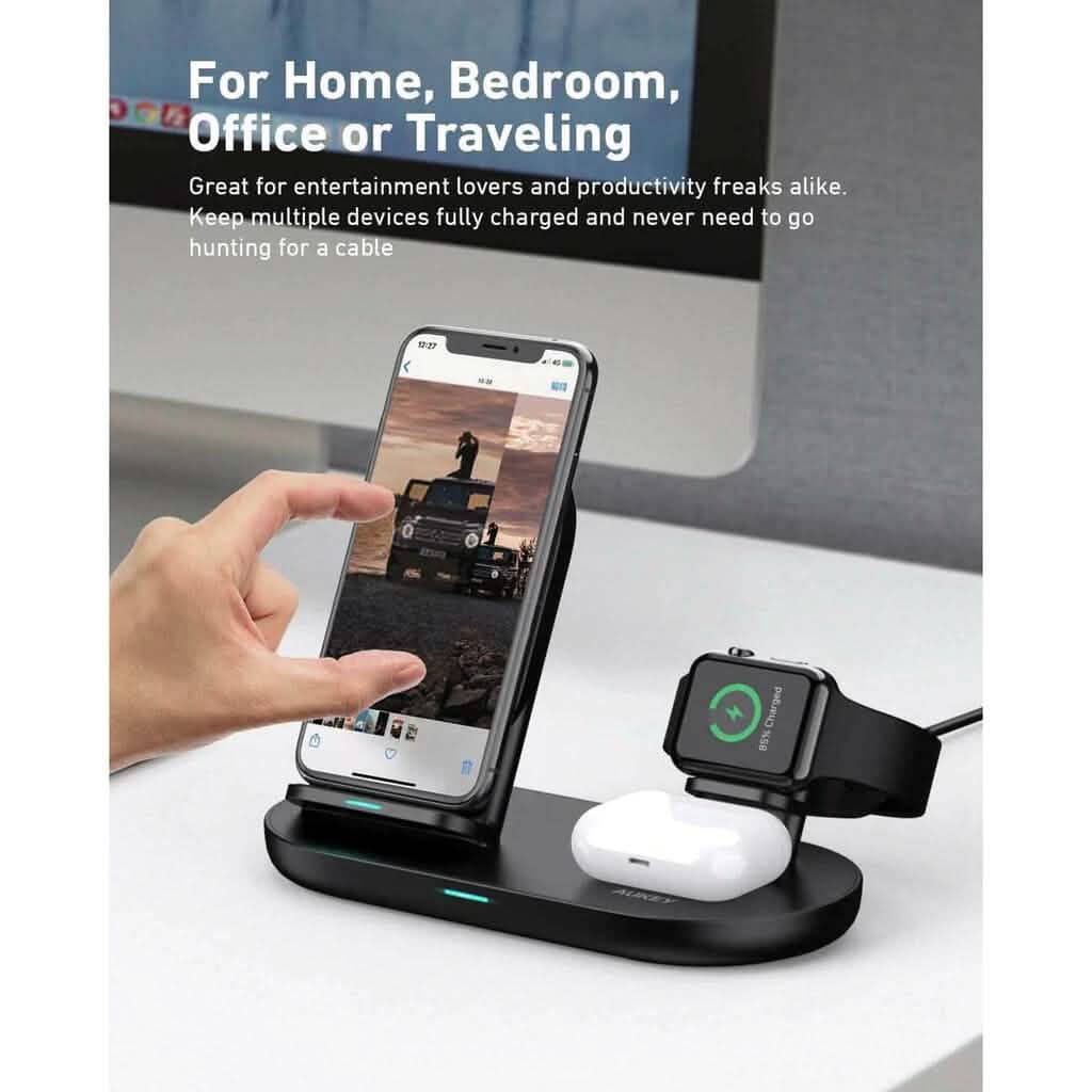 AUKEY 3-in-1 Wireless Charger Black DailySale