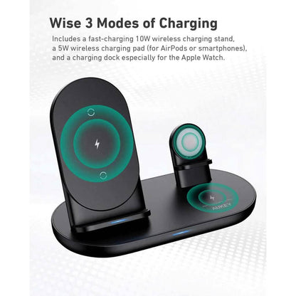 AUKEY 3-in-1 Wireless Charger Black DailySale