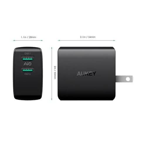 Aukey AMP Wall Charger Dual Port 4.8A USB Charger DailySale