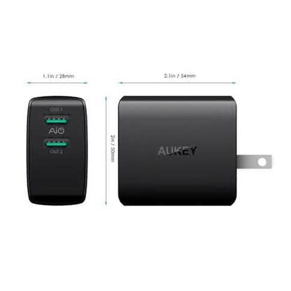 Aukey AMP Wall Charger Dual Port 4.8A USB Charger DailySale