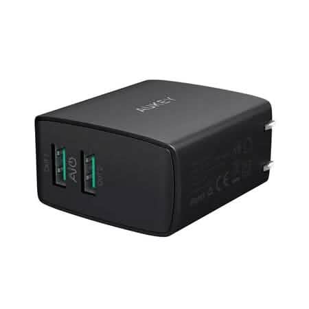 Aukey AMP Wall Charger Dual Port 4.8A USB Charger DailySale