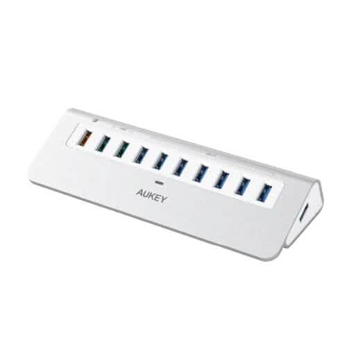AUKEY CB-H6S 3 Charging Ports and 7 USB 3.0 Ports Aluminum Alloy Hub DailySale
