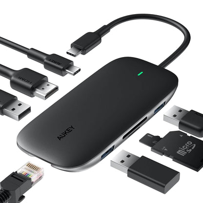 AUKEY CBC71 8 in 1 USB C Hub with Ethernet Port DailySale