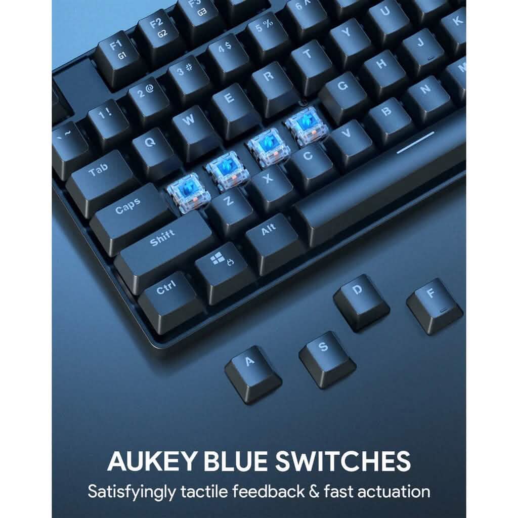 AUKEY KMG16 Mechanical Keyboard Blue Switches 104key DailySale